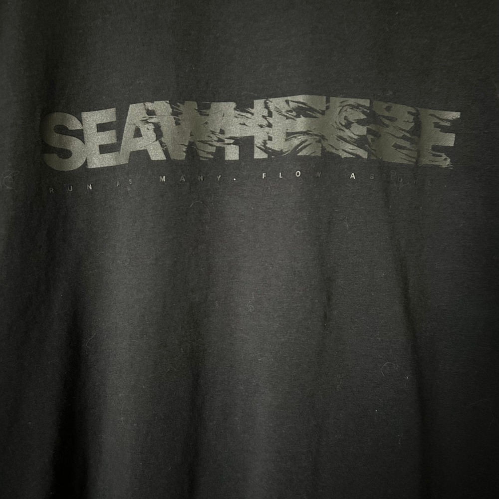 Lululemon Seawheeze Black Graphic T-Shirt Cotton Run As Many Flow As One Size 6 - Picture 3 of 4